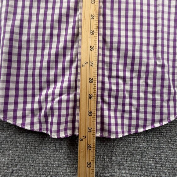 Brooks Brothers Traditional Cotton 15.5 33 Check Purple Non-Iron Shirt Button Up - Picture 4 of 16